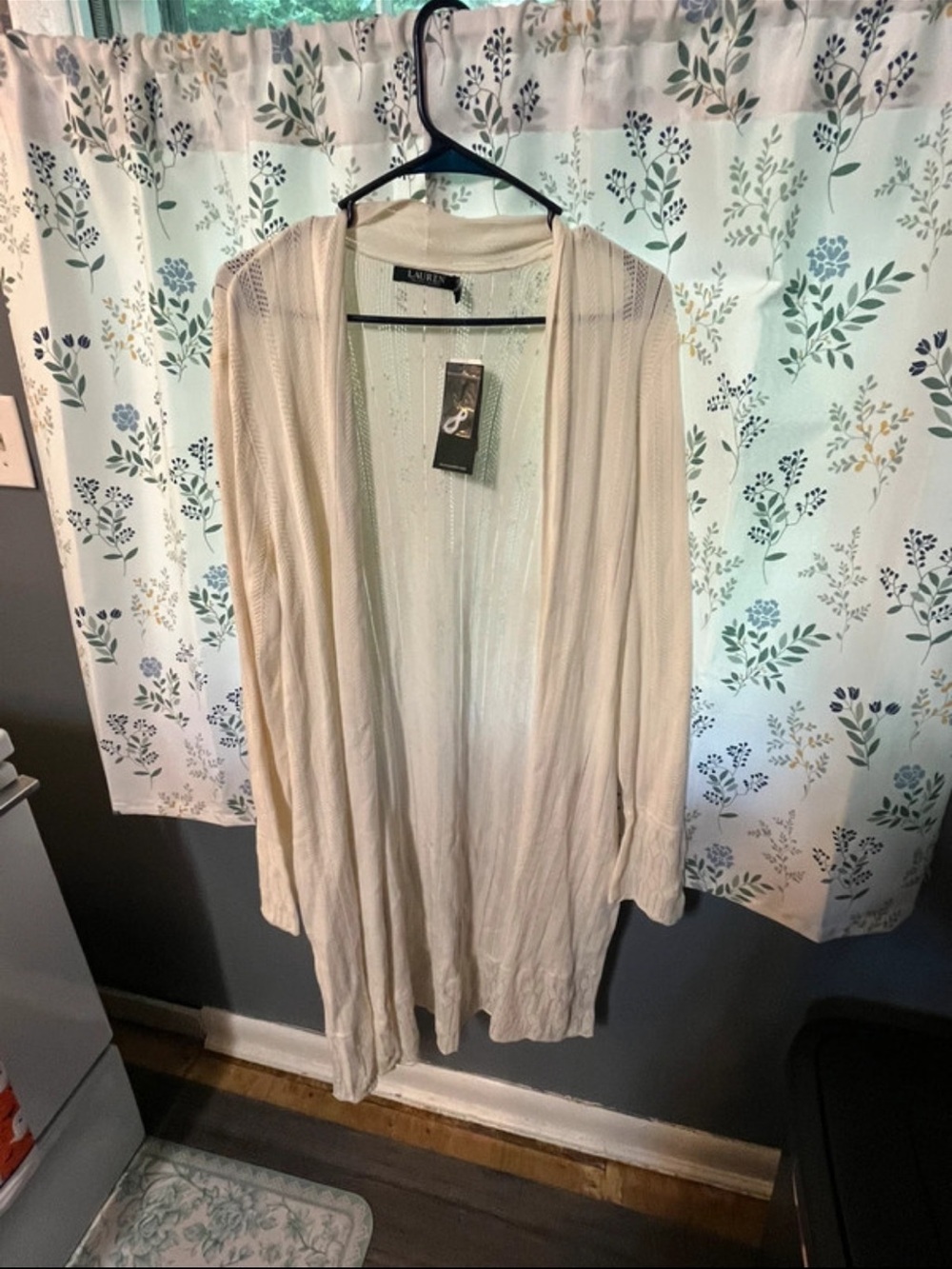 Ralph Lauren Open-Front Light Cream Women's Cardigan